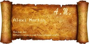 Alexi Martin névjegykártya